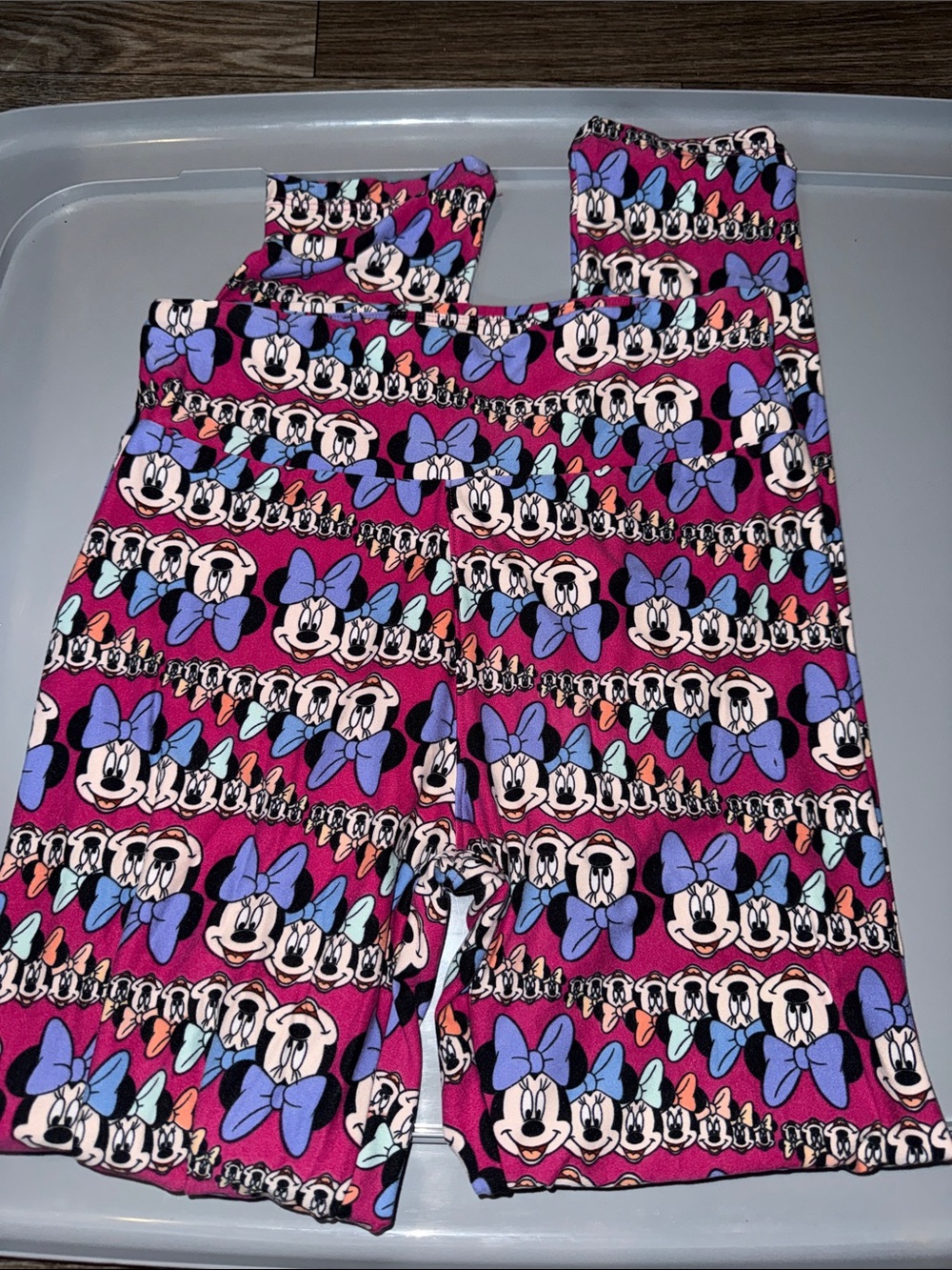 LuLaRoe Pink & Purple Minnie Mouse Pajama Leggings